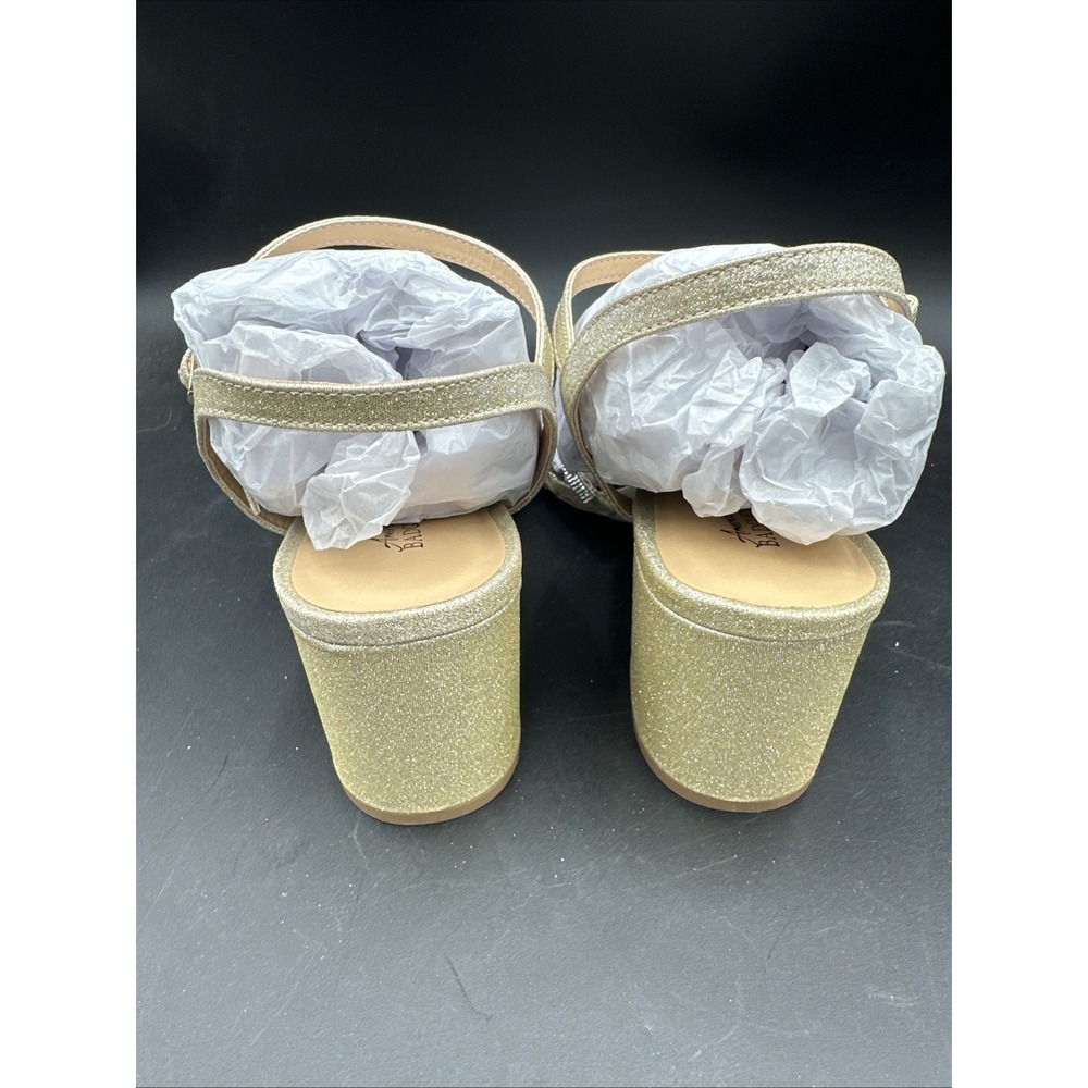 Badgley Mischka Londyn Light Gold Strappy Rhinestone Heels Size 10‎ M - Picture 3 of 8